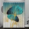 Ginkgo Leaf Pattern Digital Print Shower Curtain - Machine Washable, Polyester Fabric,All-Season Bathroom/Home Decor