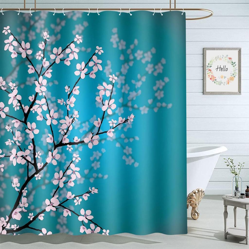 Purple Blue Spider Shower Curtain 72X72 Inch Bat Halloween Bathroom Curtains Set Home Waterproof Polyester Fabric With Hooks