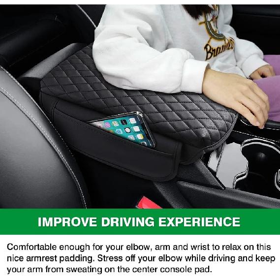Shademax  For Center Console Cover Jeep Grand Cherokee WL -2024 2025 2026 Accessories Armrest Cover Center Console Pad PU Leather Armrest Seat Box