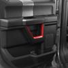 ABS Red Full Interior Decorative Cover Trim Sticker Compatible with Ford F150 2015-2020 (4pcs/Set Inner Door Handle Under Decorative Strip)