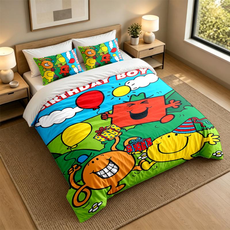 Weiches Bettwäsche-Set Mr. Muster für Herren & Kleine Miss, 1 Bettbezug plus 2 Kissenbezüge Stilvolle Schlafzimmer Heimtextilien