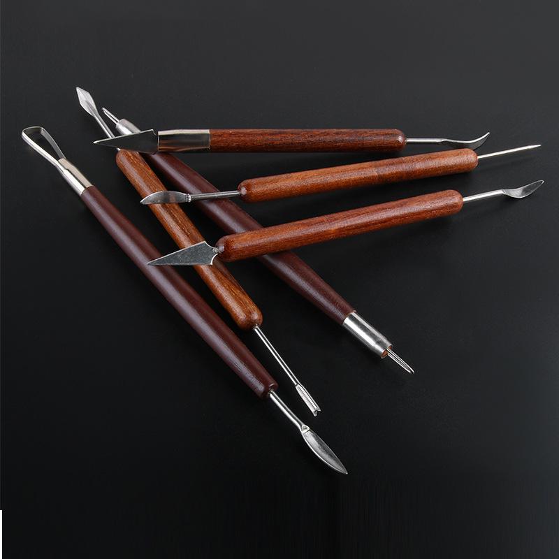 Set of 6 Red Fine Carving and Pottery Clay Sculpting Tools