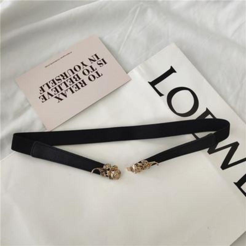 

Металлический черный классический пояс-роза на талию для женщин, модный аксессуар в стиле effortless chic