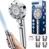 Shower Head with Micro-Nano Bubble Powerful Water Flow [Nano Bubble SPA, Increased Pressure, 90% Water Saving, Hair Care, Pore Cleansing, 5 Modes] Ski