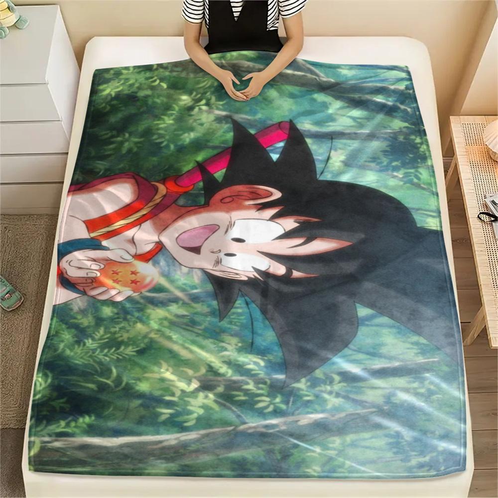 Goku Rest Time Cozy Flannel Blanket, Attractive Printed Cover for Home Decor, Picnic and Short Journey.-TING