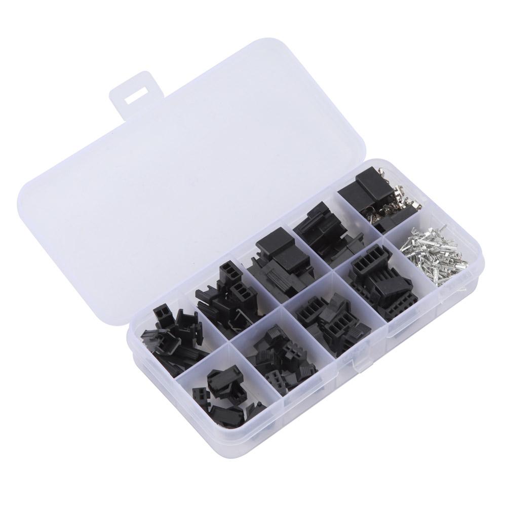 200PCS SM Plug Connector 2345PIN Male Female Wire Jumper Pin Header Connector Housing Kit