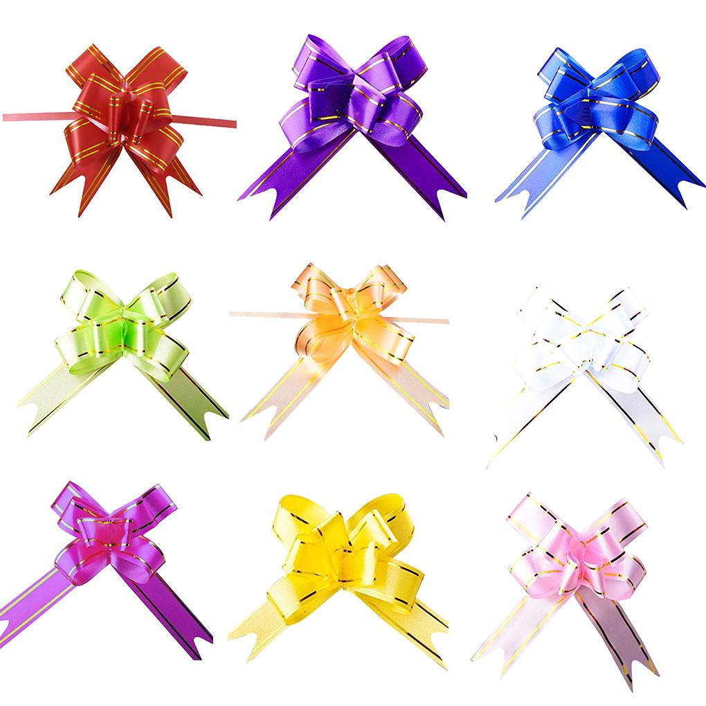 10pcs Bowknot Ribbon Pull Bows Wedding Car Decoration Gift Wrap Flower