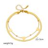 Niche Design Love Chain Double Layer Anklet Titanium Steel Fashion Versatile Accessory