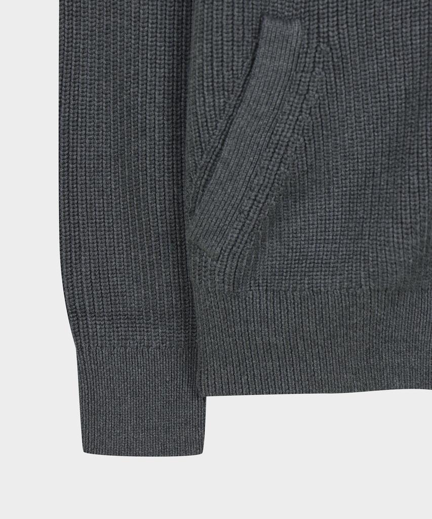 Brooks Brothers Cotton Rib Mock Neck Cardigan (Charcoal) (Bbwcmmf401)