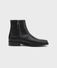 Firenze Atelier [Vibram] Minimal Semi-Square Zip-Up Boots 7430-Z [Crack Black]