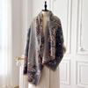 Women Imitation Cashmere Winter Paisley Patterned Thick Warm Blanket Scarves Cashew Flower  Fashionable and Luxurious Scarf