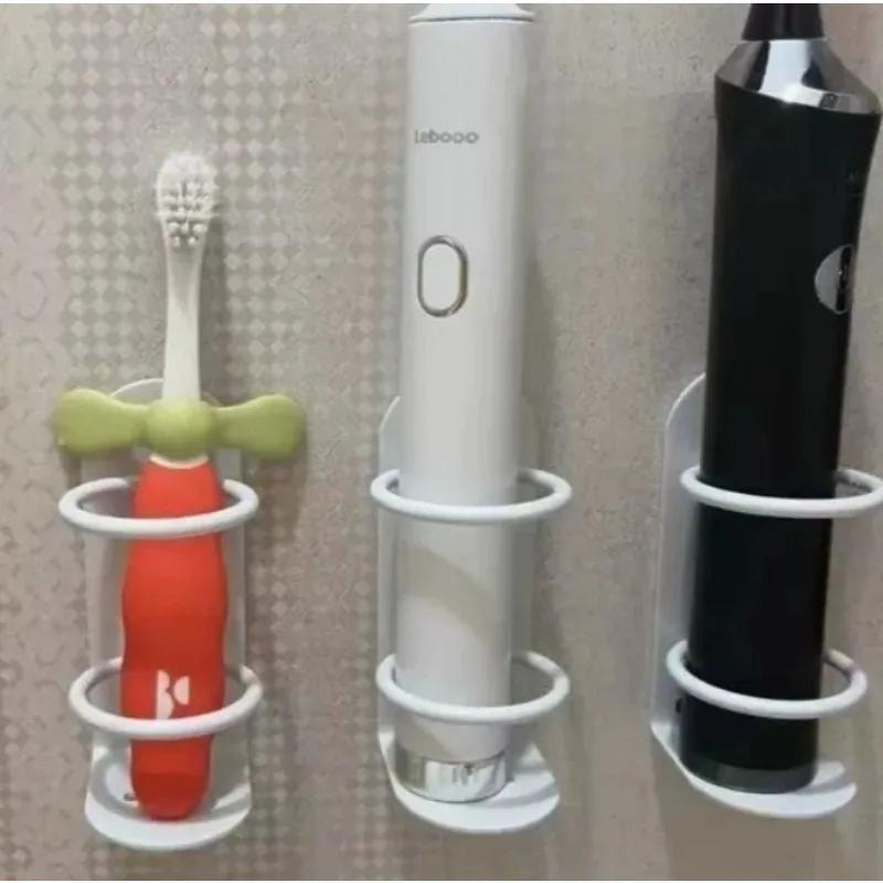 Wall Mounted Electric Toothbrush Holder Self Adhesive ABS Food Grade Ventilated Quick Drying Razor Holder Bathroom Organizer Bla