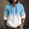Printed Men's Cotton And Linen Shirt Hooded Long-sleeved Hooded Spring And Summer Casual Daily Wear