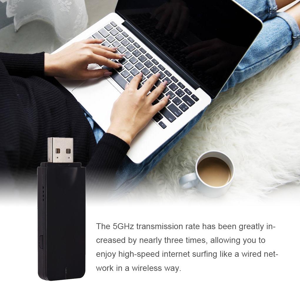 300Mbps Wireless Connection WiFi Receiver Dual-band Adaptor Desktop Laptop Antenna Network Card for Household Office