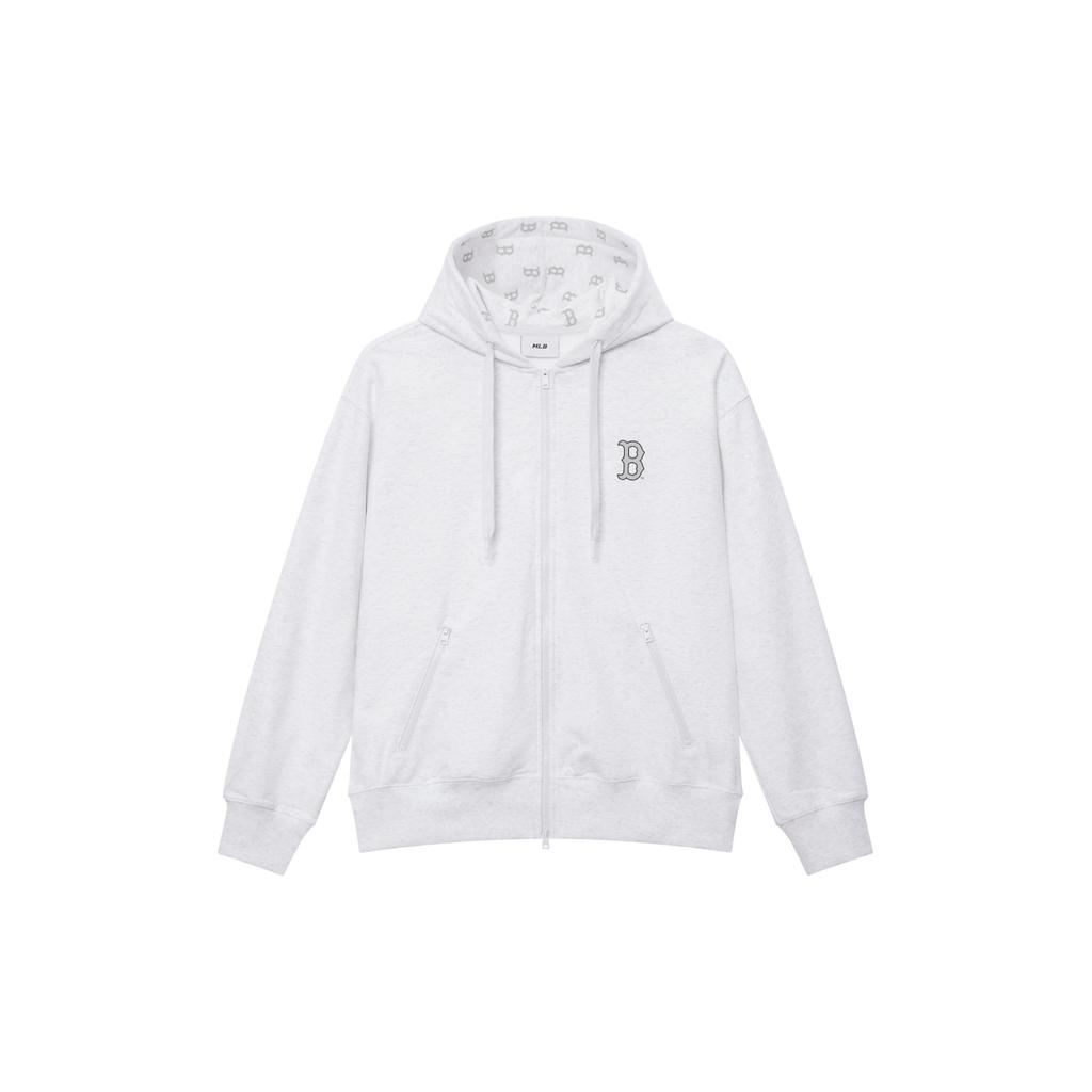 New MLB MONOGRAM Collection Boston Red Sox SS25 Jacket Unisex Light Heather Gray 3ATRM0451-43MGL