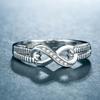 Elegant Silver Alloy Infinity Ring With Sparkling For Trendy Fashion Lovers