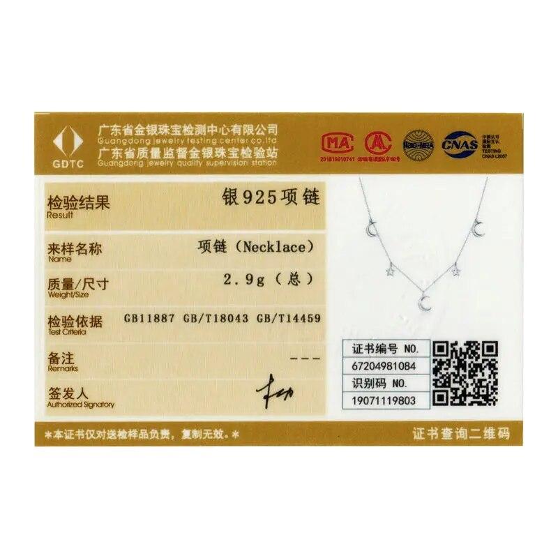 Sterling Silver 925 Moon & Star Pendant Necklace for Women Chain Necklaces Jewelry
