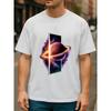 European sizes Planet Universe Starry Sky Print, Suitable for Daily and Home Wear. Round-neck Top, Lightweight Round-neck Short-sleeved