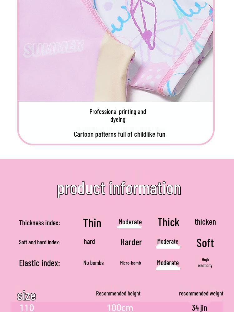 Girls' Rouge Pink Princess One-Piece Skirted Swimsuit - Quick-Dry, Sun Protection, Medium & Large Sizes