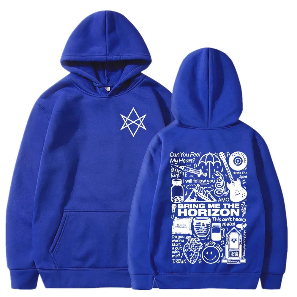 Φούτερ με κουκούλα BringMe TheHorizon BMTH Heavy Metal Rock Φούτερ ανδρικό ρετρό μακρυμάνικο φούτερ