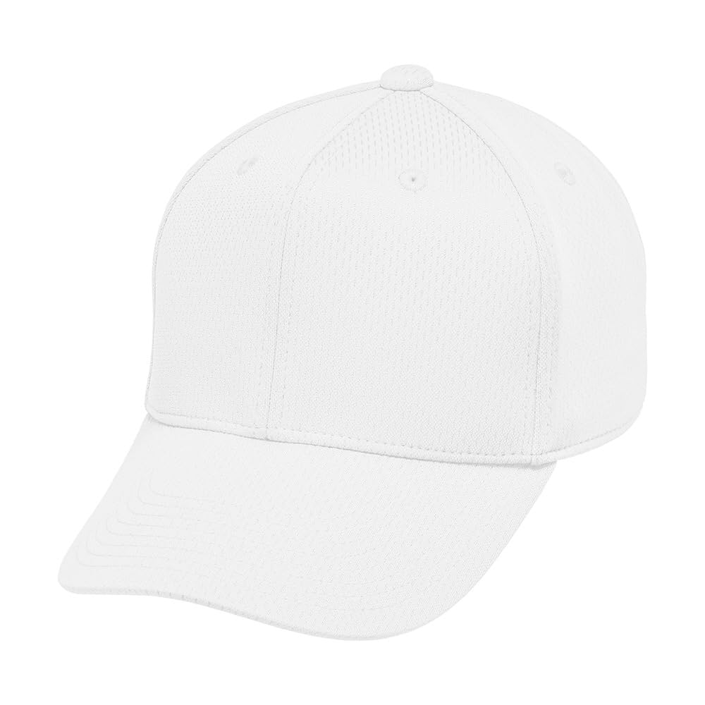 Mizuno White Baseball/Softball Cap, All-Mesh, Hexagonal, 12JWBB03,