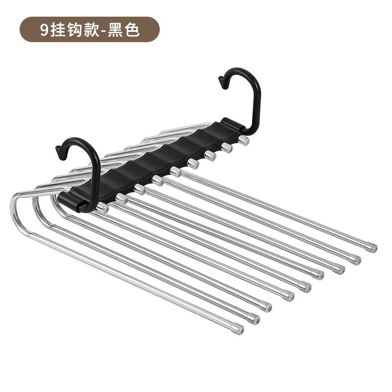 Stainless Steel Folding Pants Hanger – Multi-Layer Magic Clips & Retractable Space-Saving Organizer