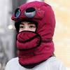 Winter Thermal Hat Scarf with Glasses Winter Pilot Hat Trapper Hats Goggle and Face Mask Outdoor Sport Ski Harsh Winter