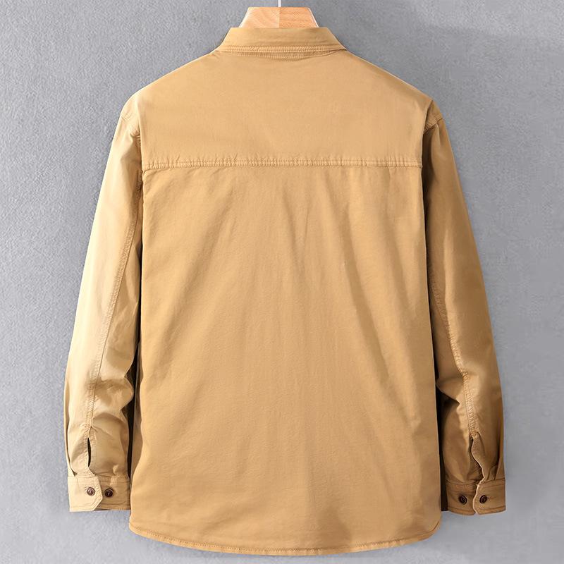 Spring and Autumn Men's New Loose All-match Multi-pocket Shirt Jacket