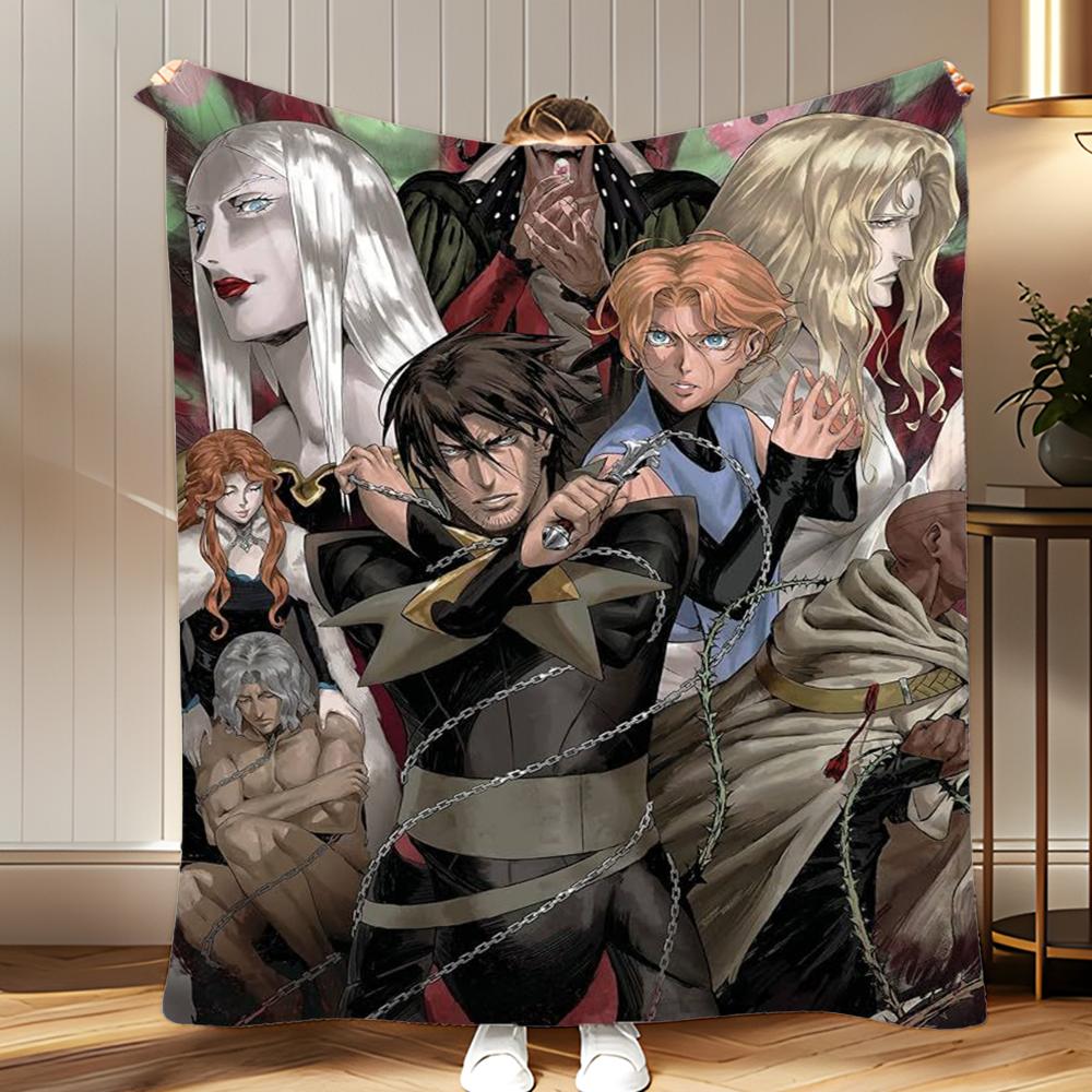 Game Anime Castlevania Throw Soft Coral Fleece Blanket 310gsm Fluffy Warm Throw for Sofa Bed Couch Bedroom Decor