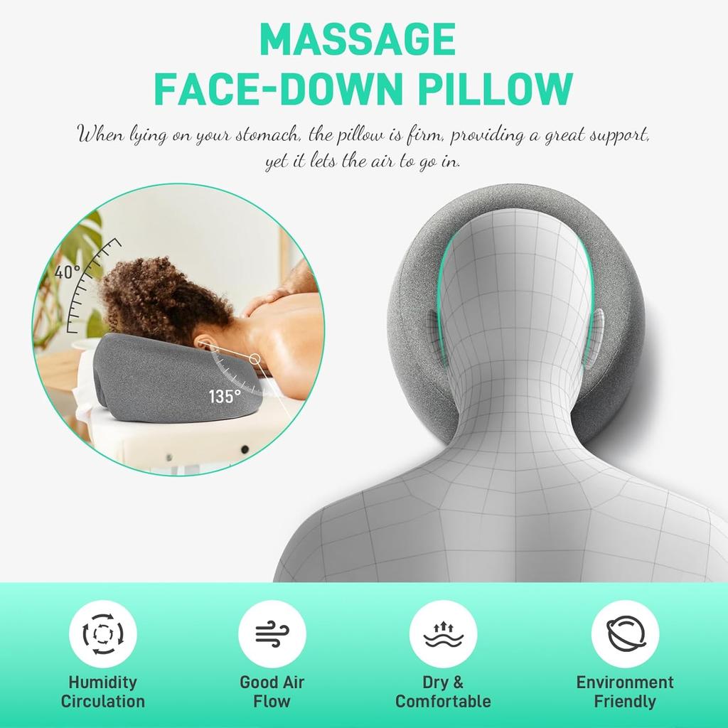 Face Down Pillow Massage Headrest for Bed, Face Pillow for Stomach Sleeping, Face Cradle, Massage/BBL Pillow After Surgery Post Eye Surgery Recovery