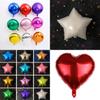 18" Colour Solid Foil Balloons Heart Star Round Shape For Wedding Birthday Party