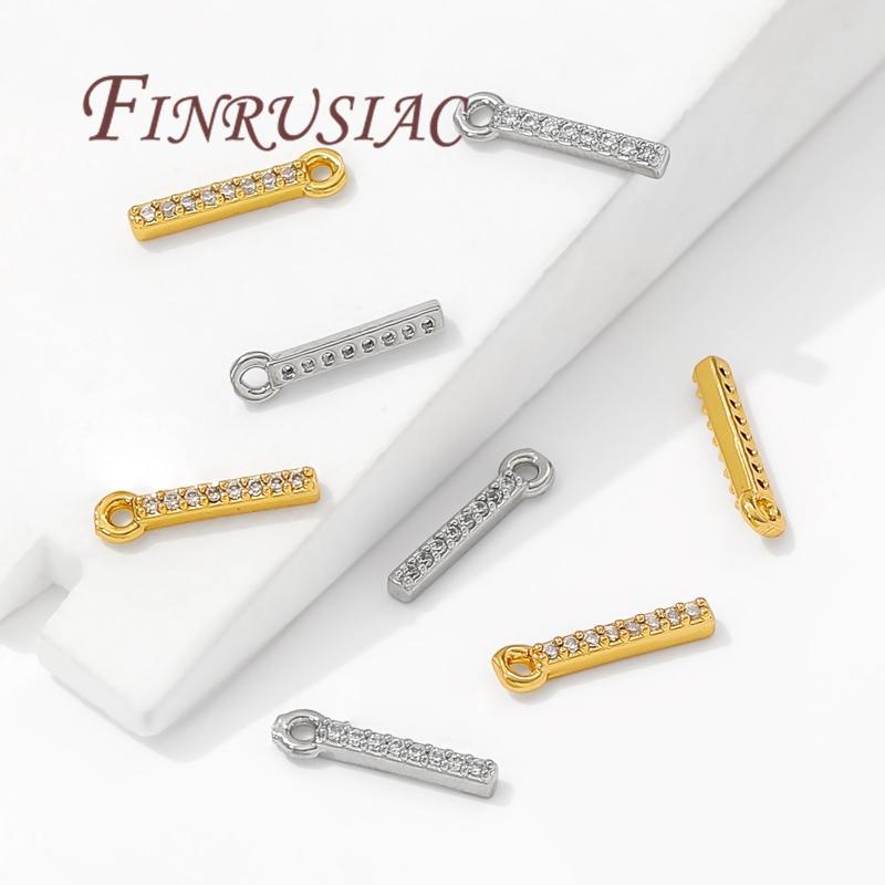 18K Gold Plated Brass with Zircon Charms For Jewelry,DIY Earrings Making Accessories,Fashion Pendants For Necklaces Findings