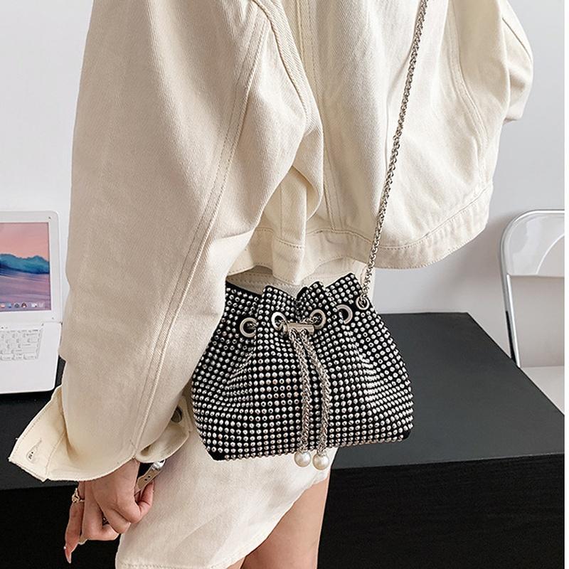2022 Summer Mini Rhinestone Women's Bag Fashion Diamond-studded Blessing Bag Rhinestone Chain Messenger Bag