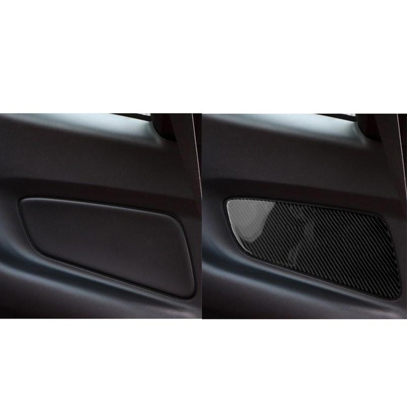 For Ford Mustang GT 2015- Real Carbon Fiber Rear Door Panel Decorative Cover Car Interior Decoration Accessories Sticker