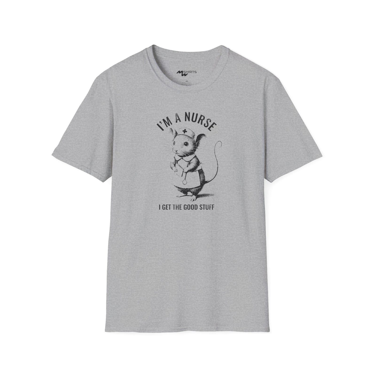 Mouse Nurse T-Shirt: Engraving Style, Playful Slogan 2XL