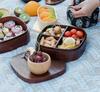 KXLCGYK Bentwood Bento Box, 2-Tier, Large Capacity, 2800ml, with Cross Dividers, Japanese-Style Wappa Lunch Box, Natural Lacquer Finish, Removable
