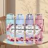 1PC Grandma Vintage Floral Wreath Art 750ml Color Plastic Sports Water Bottle Leakproof Flip Straw Lid Suitable for Sports Office Home Use
