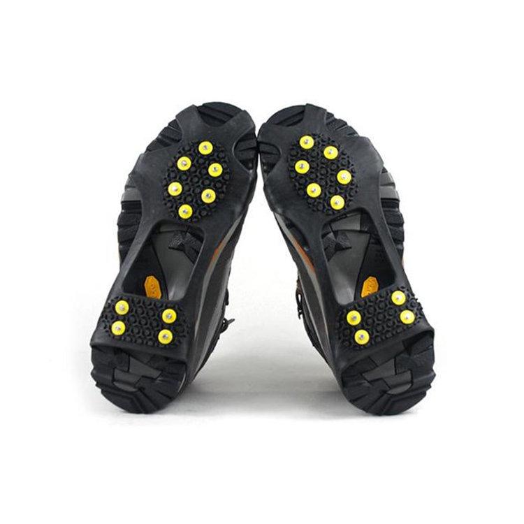 Outdoor Ice Cleats - Anti-Slip Shoe Covers with 10 Spikes for Autumn & Winter Mountaineering and Climbing
