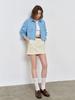 General Idea Flower Cotton Denim Mini Skirt [Butter] / Wbe1L13501