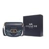 Coach Morgan 20 Classic Monogram Buckle Closure Chambray Leather And Fabric Shoulder Crossbody Bag Small Women bags Denim-Blue CH143-IMDEI