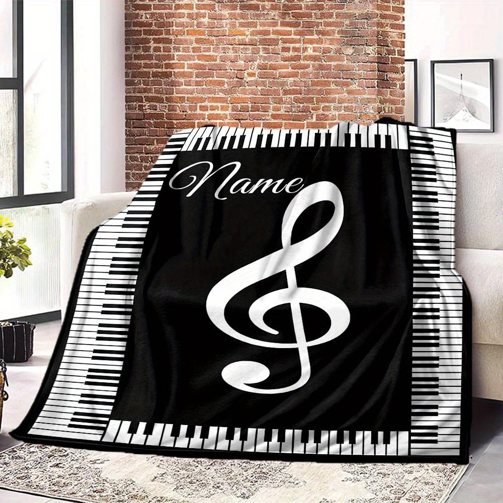 Home Customize Your Name Musicthemed Blankets Soft Cozy Lightweight Allseason Multipurpose Blanket For Picnics Sofas Offices Beds Living Rooms Perfect
