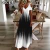 Fashion Summer Spring Short Sleeve V-Neck Casual Dresses