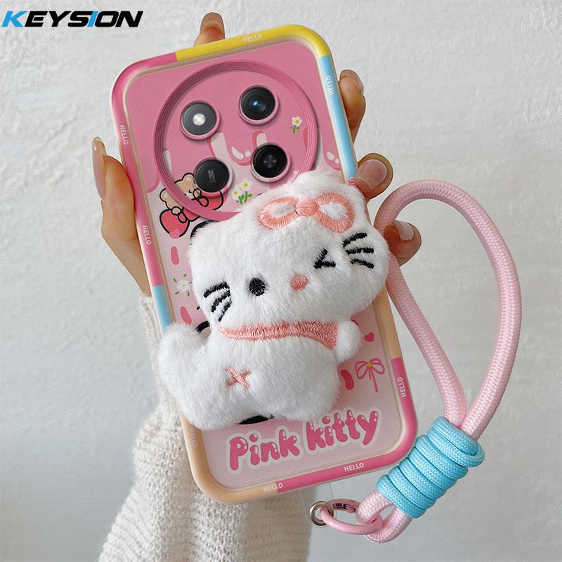 

KEYSION милый 3D мультяшный плюшевый чехол для HONOR X9c 5G с ремешком мягкий силиконовый противоударный чехол для телефона Huawei Magic 7 Lite 5G for Honor X9c