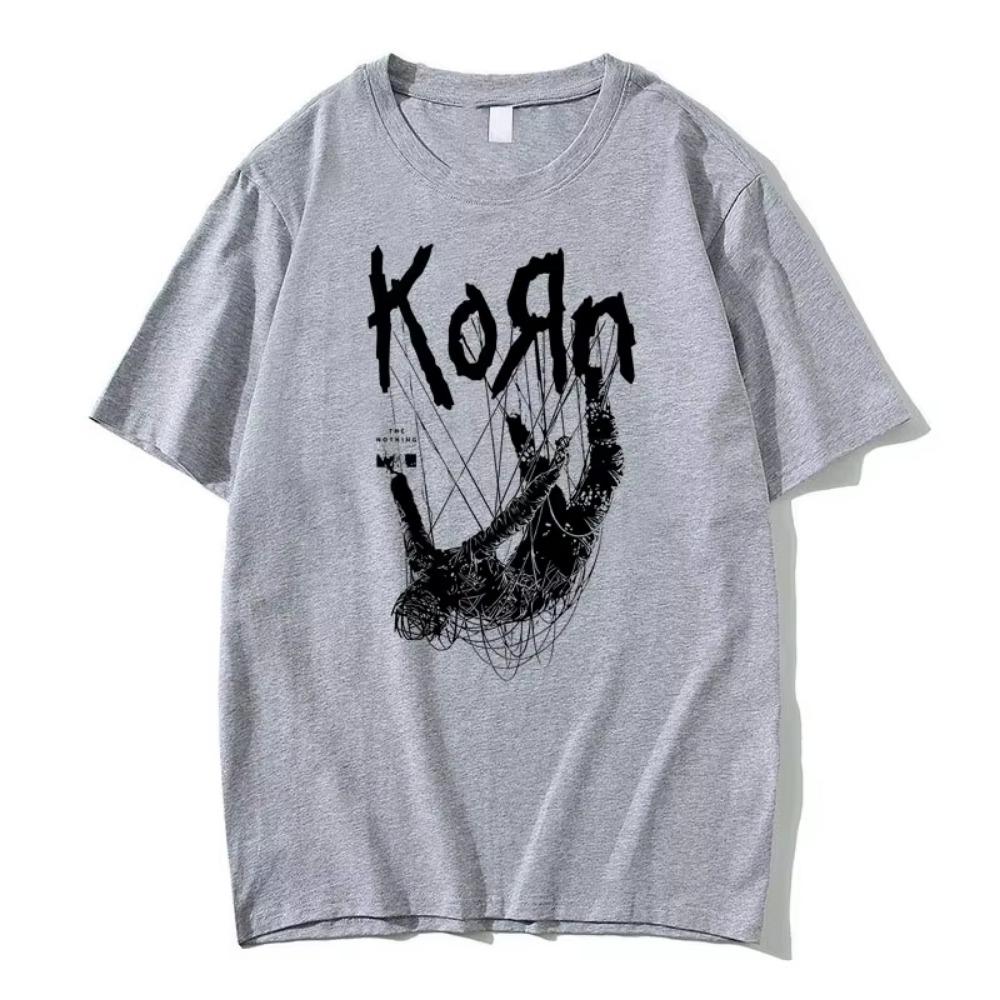 Summer Korn Band The Graphic T-Shirt Men Women Retro Nu Metal Rock Oversized Streetwear Cotton