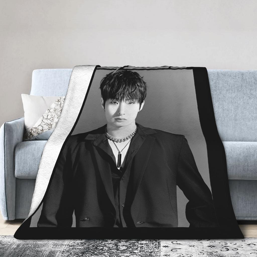 ATEEZ Official Merch Exclusive Mingi Blanket Flannel  Winter  Multi-function Soft Throw Blankets for Bed Office Bedspread