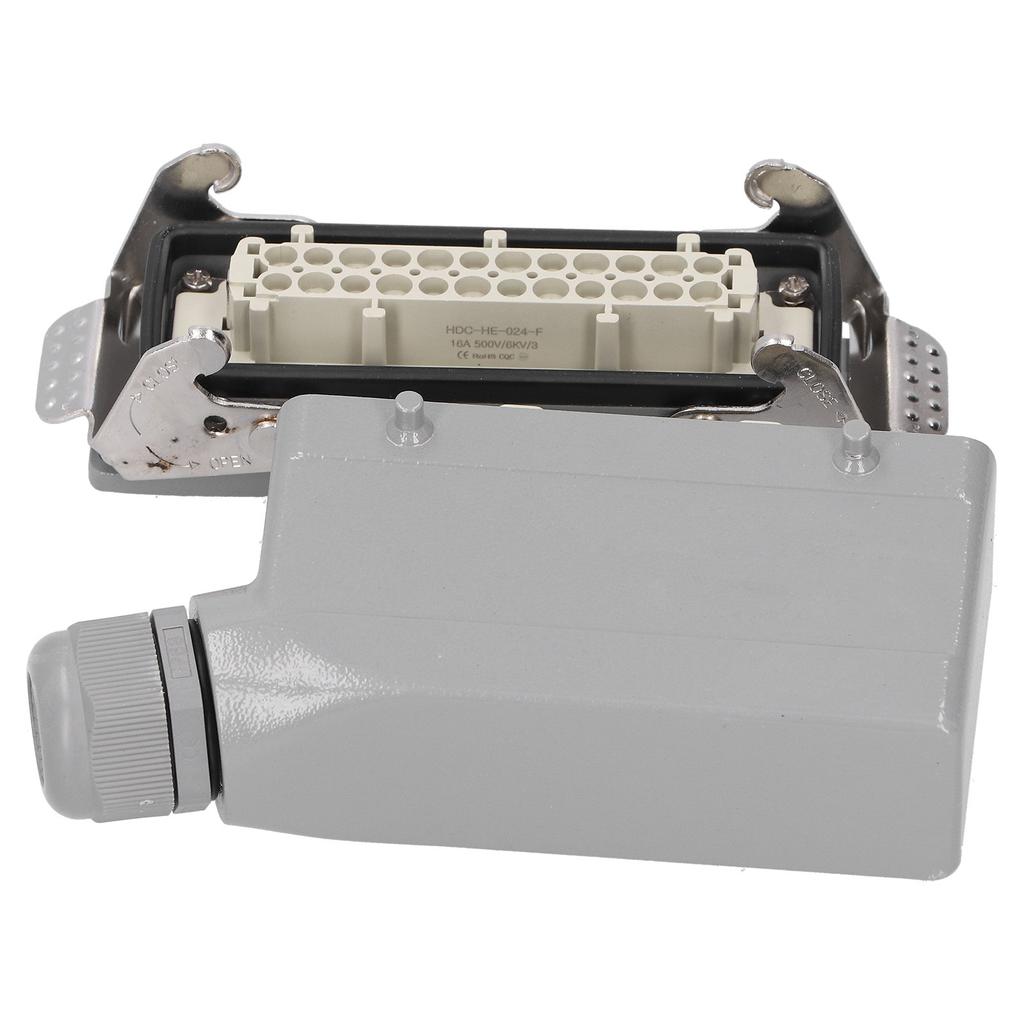 Heavy Duty Connectors 24 Contacts SideOut Waterproof Industrial Aviation Plug 500V