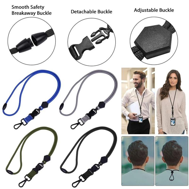 3 In 1 ID Card Badge Lanyard Adjustable Multi-function Neck Straps Key Chain Heavy Reusable Mobile Phone Lanyard Students