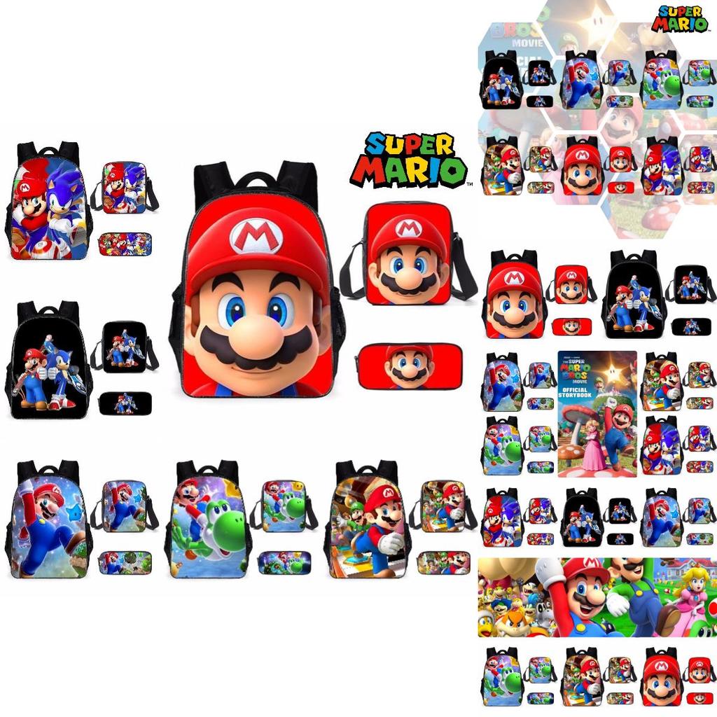 Zaino Scuola Cartone Animato Super Mario Zaino Studente Impermeabile Ed Espandibile Stile Alla Moda E Trendy Materiale Nylon