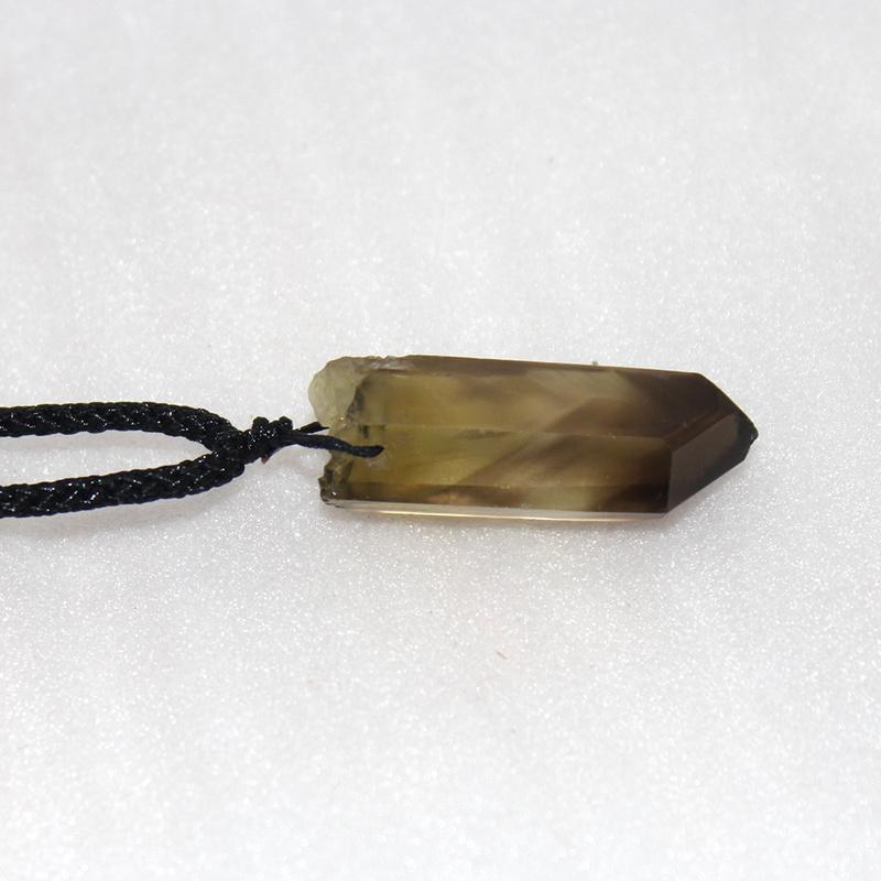 Natürlicher Rauchsteinsäulen-Labradorit-Braunquarz-Anhänger, handgefertigter Schmuck