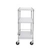 Kitchen Utility Cart, 3 Tiers, Wire Rolling Cart with 661LBS Capacity, Steel Service Cart on Wheels, Metal Storage Trolley with 80mm Basket Curved